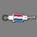 4mm Clip & Key Ring W/ Full Color Netherlands Flag Key Tag